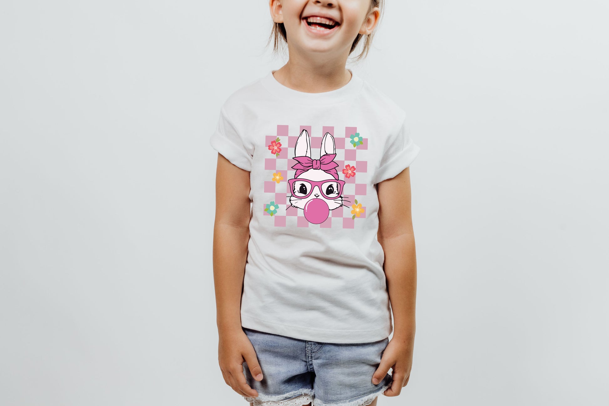 Easter Bunny Shirt, Pink Easter Bunny, Bunny With Glasses T-Shirt-newamarketing