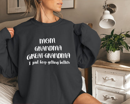 Mom Grandma Great-Grandma Sweatshirt, Cool Gifts For Grandma, Grandma Hoodie-newamarketing