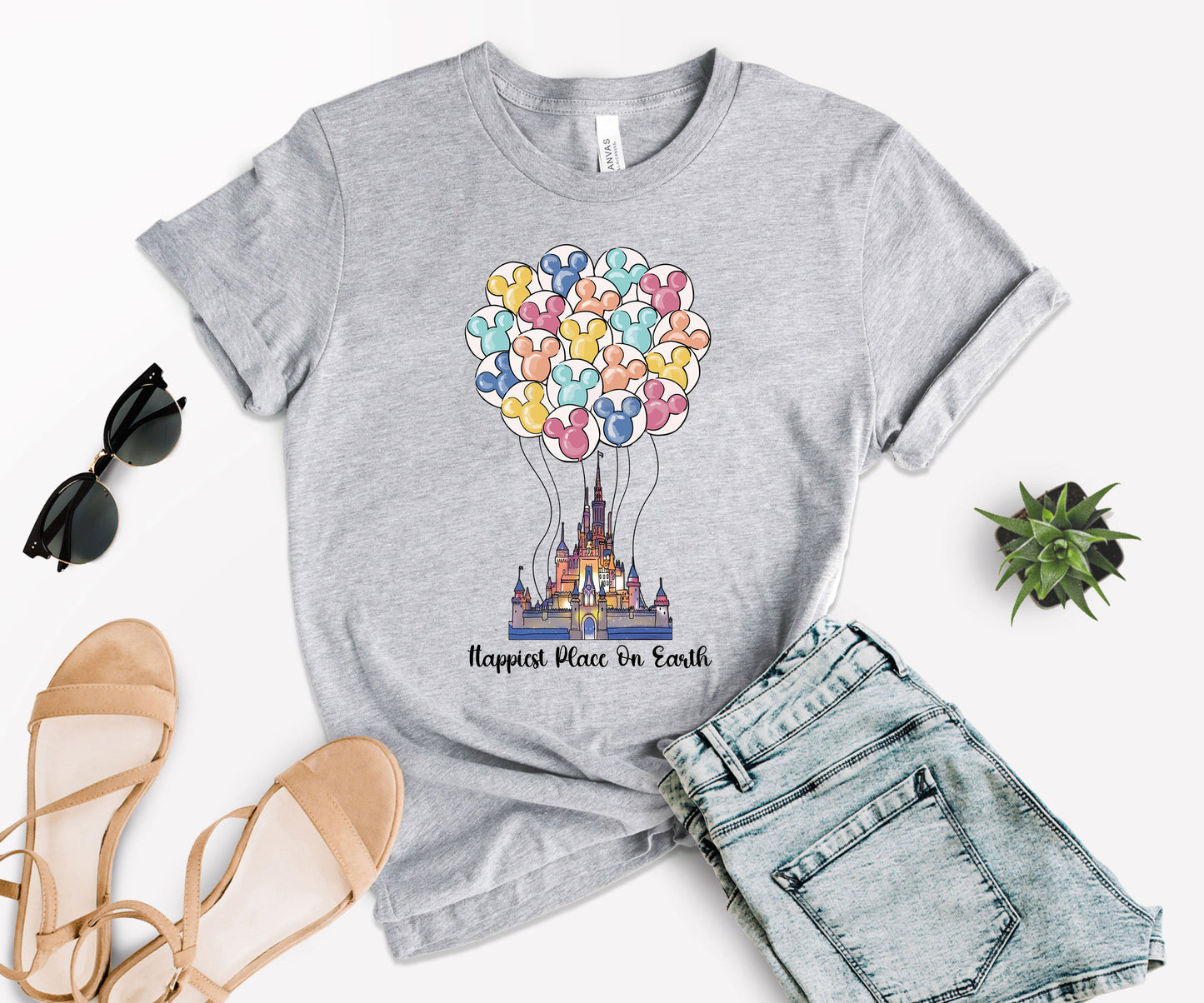 Happiest Place on Earth Shirt, Mickey Balloon Shirt, Disney Castle Shirt-newamarketing