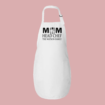 Personalized Aprons for Family, Head Chef Apron, Custom Kitchen Apron-newamarketing