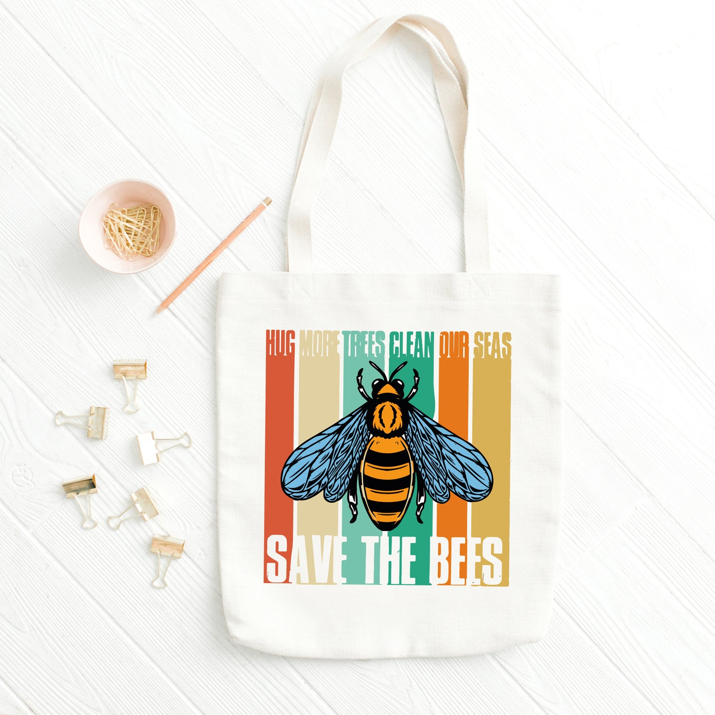 Save The Bees Tote Bag, Canvas Tote Bag, Bee Tote-newamarketing