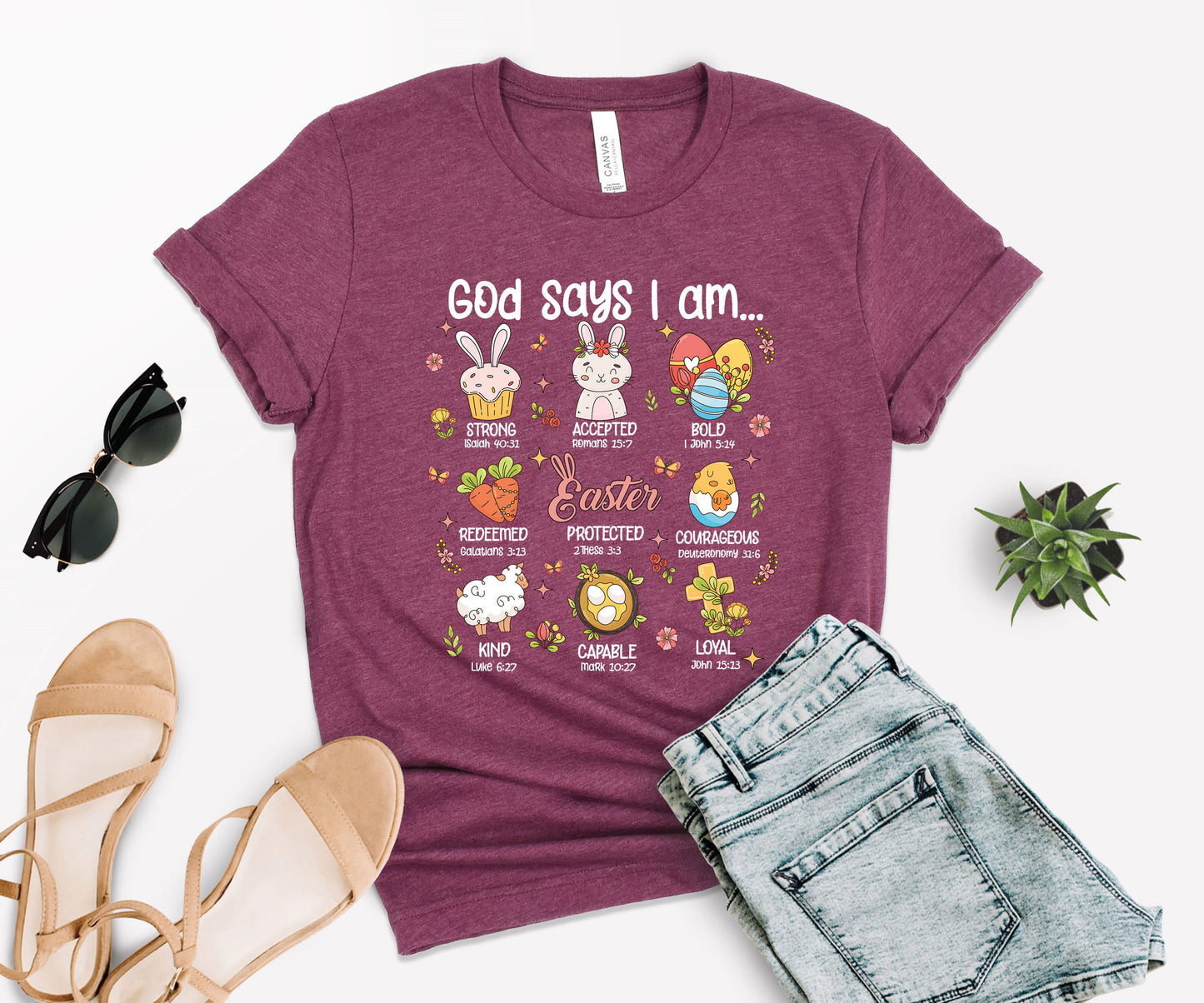 God Says I Am Shirt, Christian Easter T-Shirt, Easter Teacher Shirt-newamarketing