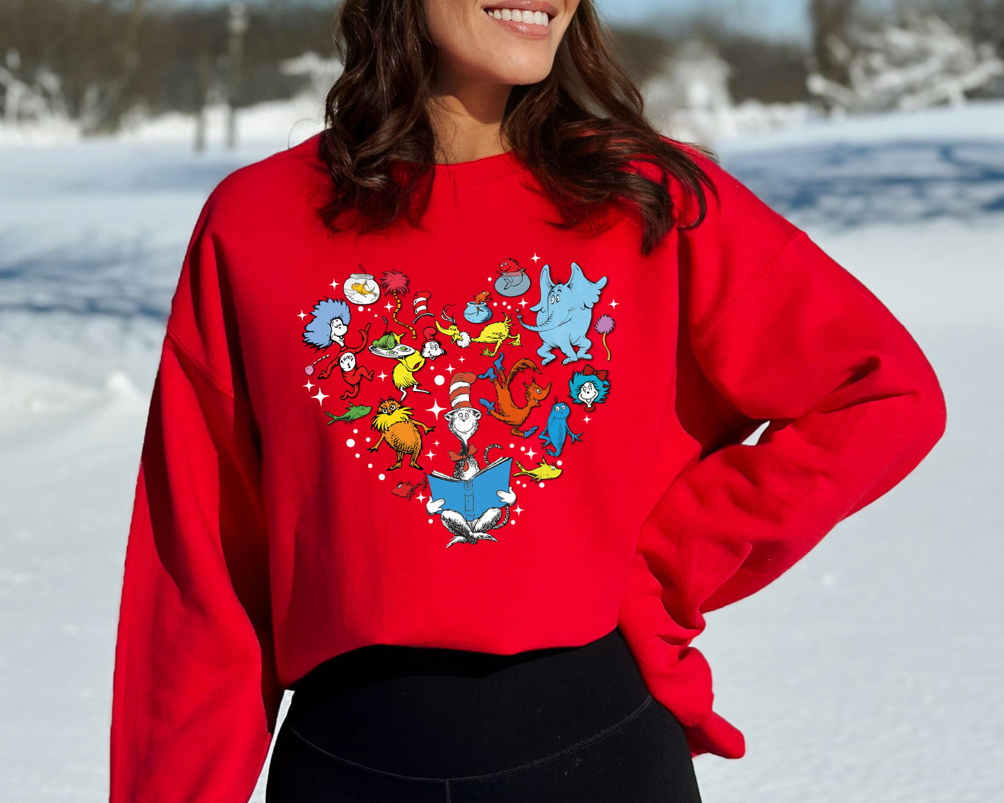 Dr Seuss Sweatshirt, Cute Heart Sweatshirts, Cat In The Hat Sweater-newamarketing