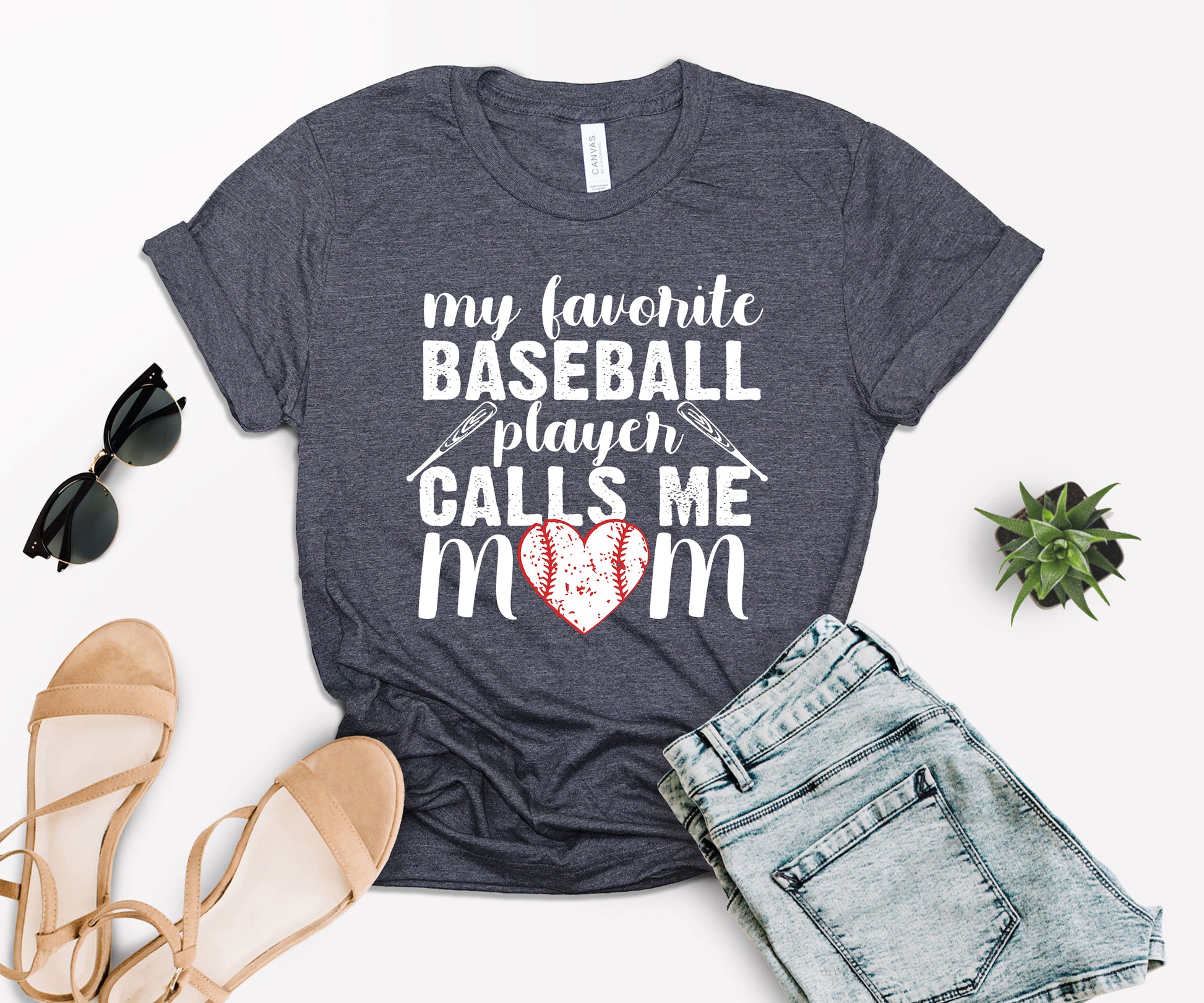 My Favorite Baseball Player Calls Me Mom, Game Day T-Shirt, Baseball Mom T-Shirts-newamarketing