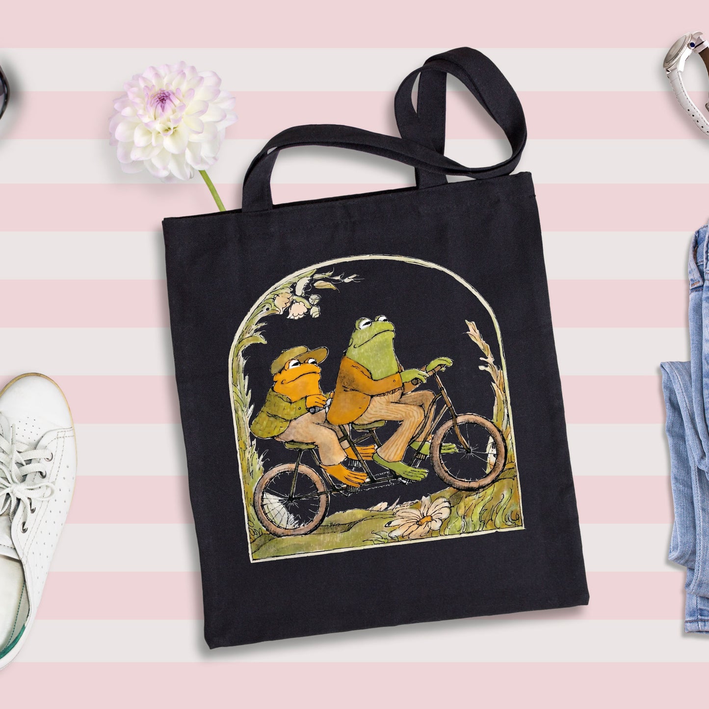 Frog and Toad Tote Bag, Frog Tote Bag, Cute Frog Tote Bag-newamarketing