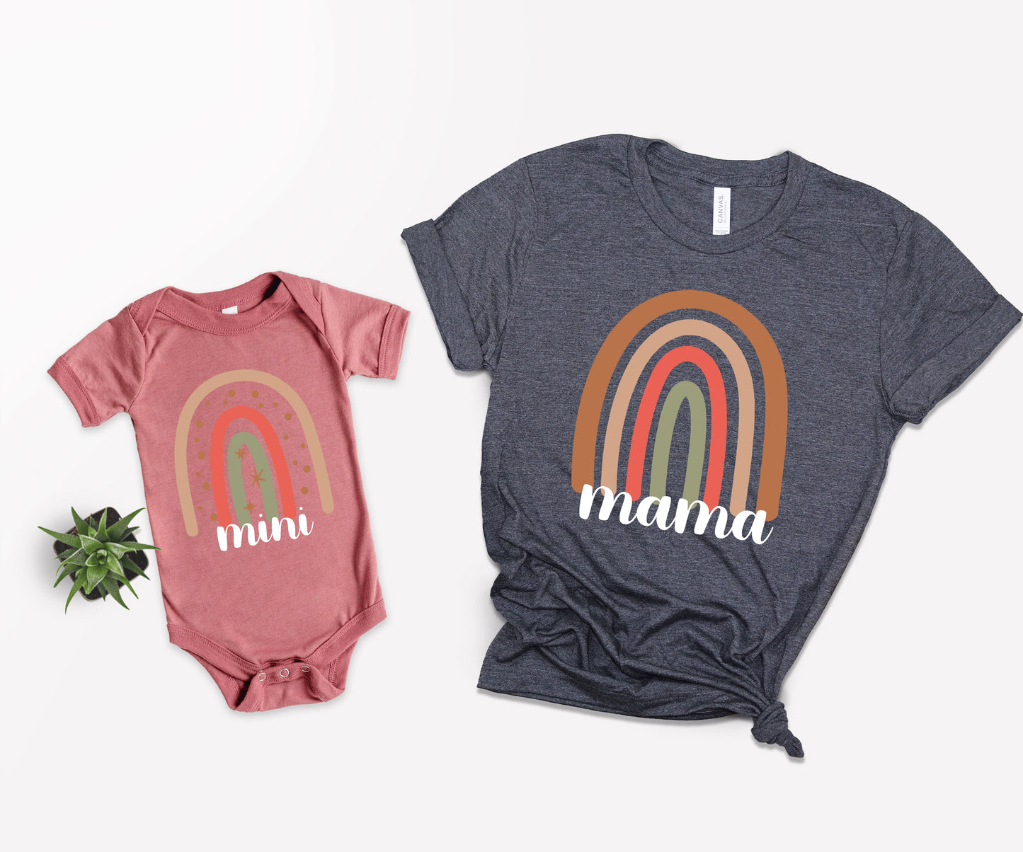 Mama And Mini Matching Shirts, Mama Rainbow Shirt, Cute Rainbow Shirt-newamarketing