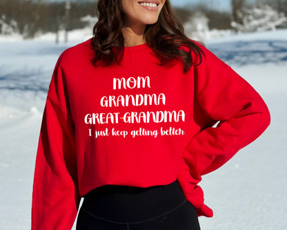 Mom Grandma Great-Grandma Sweatshirt, Cool Gifts For Grandma, Grandma Hoodie-newamarketing