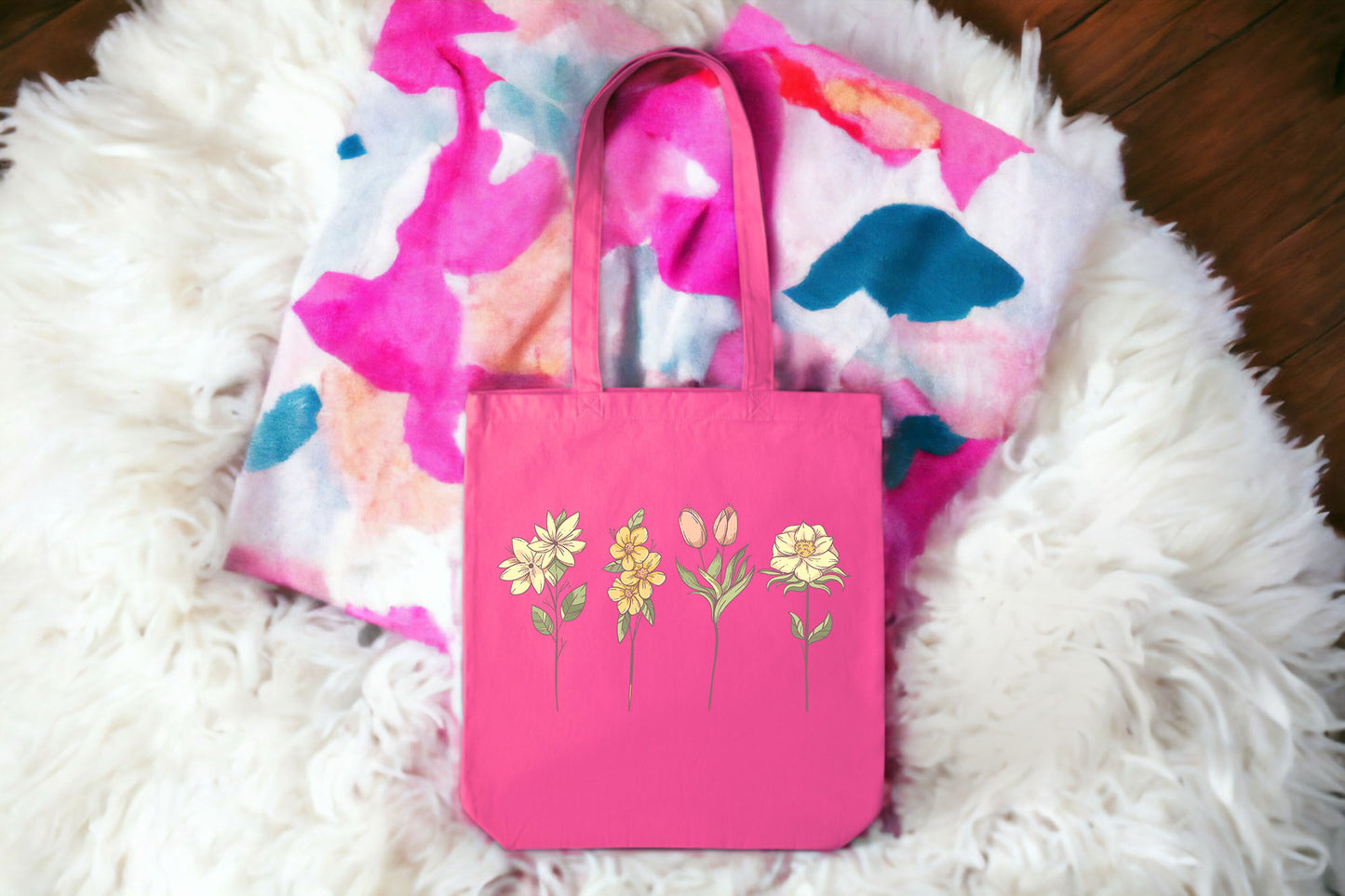 Floral Tote Bag, Canvas Floral Tote Bag, Vintage Floral Tote Bag-newamarketing
