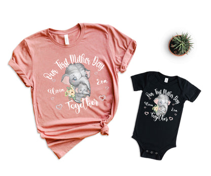 Our First Mother's Day Shirt, Elephant Mom Shirt, Mother's Day Matching Shirt-newamarketing