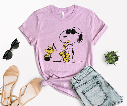 Snoppy Saxophone Shirt, Funny Saxophone Shirts ,Snoopy Peanuts Shirt -newamarketing