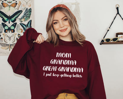 Mom Grandma Great-Grandma Sweatshirt, Cool Gifts For Grandma, Grandma Hoodie-newamarketing