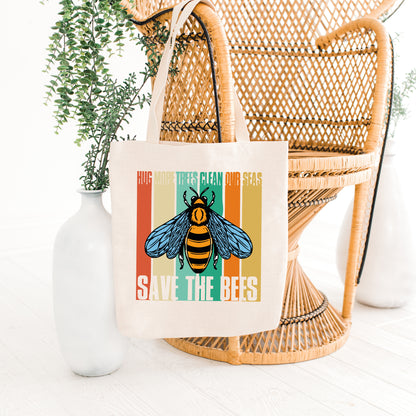 Save The Bees Tote Bag, Canvas Tote Bag, Bee Tote-newamarketing