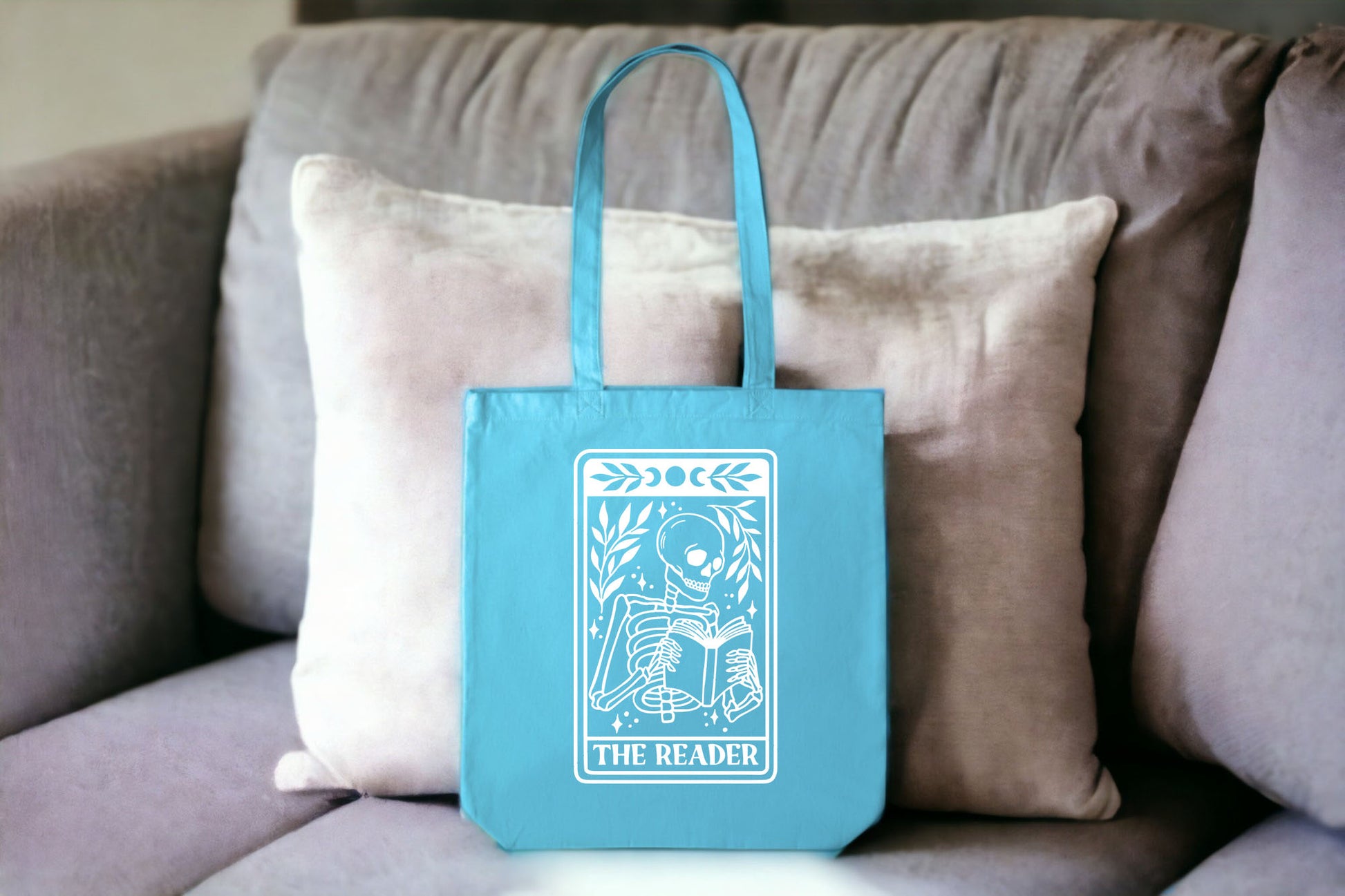 Bookish Tote Bag, Skeleton Tote Bag, Book Lover Gifts Ideas-newamarketing