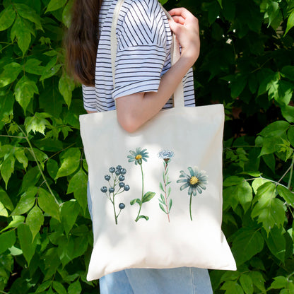 Floral Tote Bag, Tote Bag Flower Design, Cute Flower Tote Bag-newamarketing