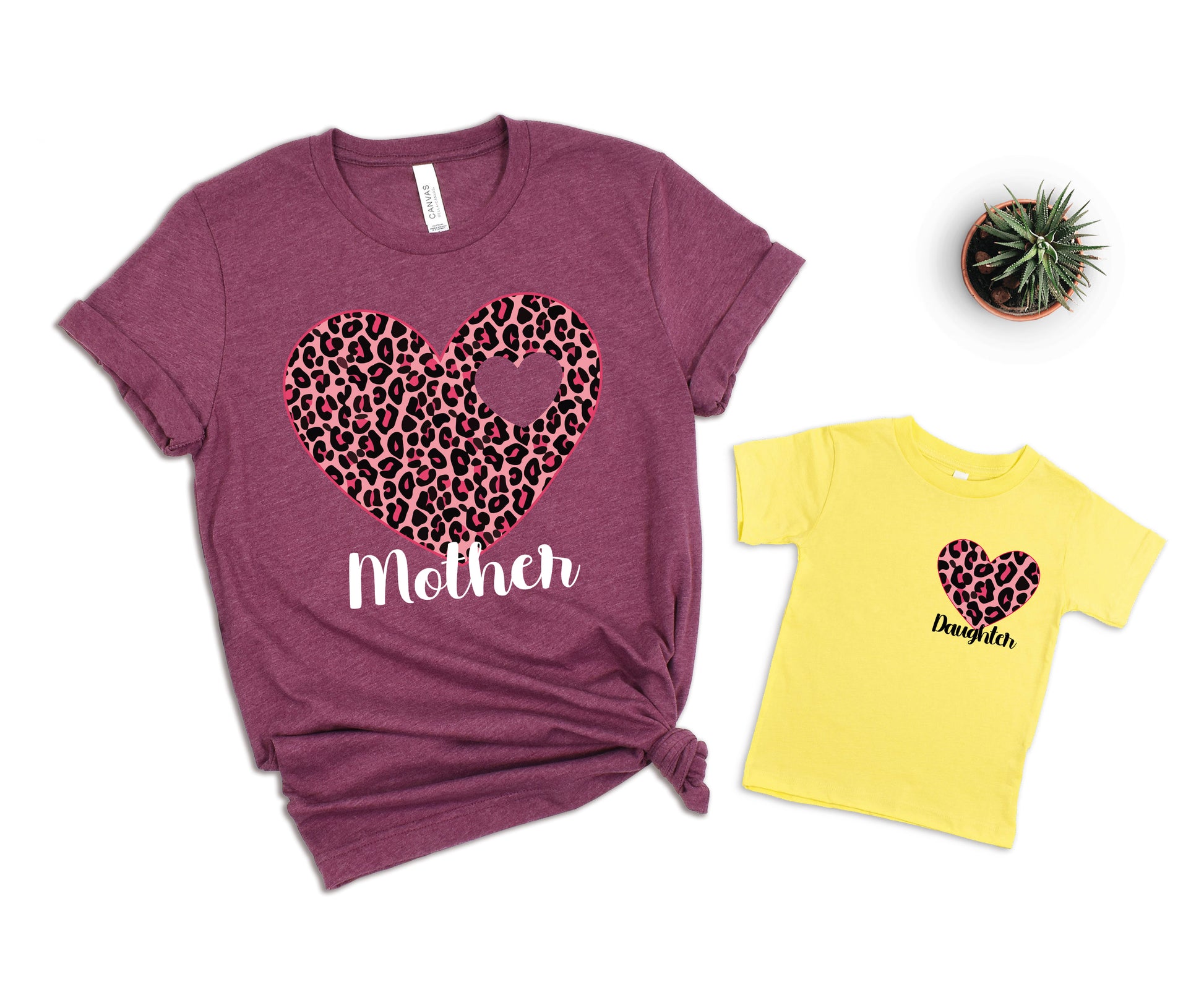 Matching Family Heart Shirts, Mama Leopard Shirt, Matching Mom And Daughter Gifts-newamarketing