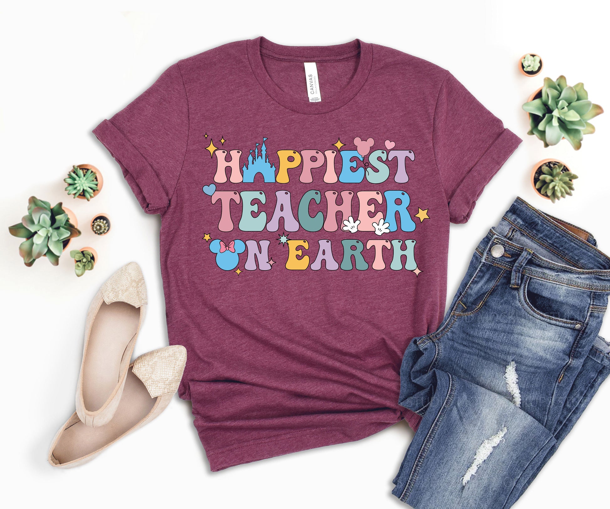 Happiest Teacher on Earth Shirt, Disney Gift for Teacher, Teacher Disney Shirt-newamarketing