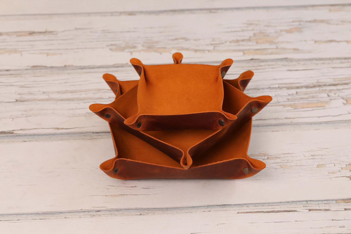 Leather Desk Tray, Handmade Leather Valet Tray, Desk Organizer