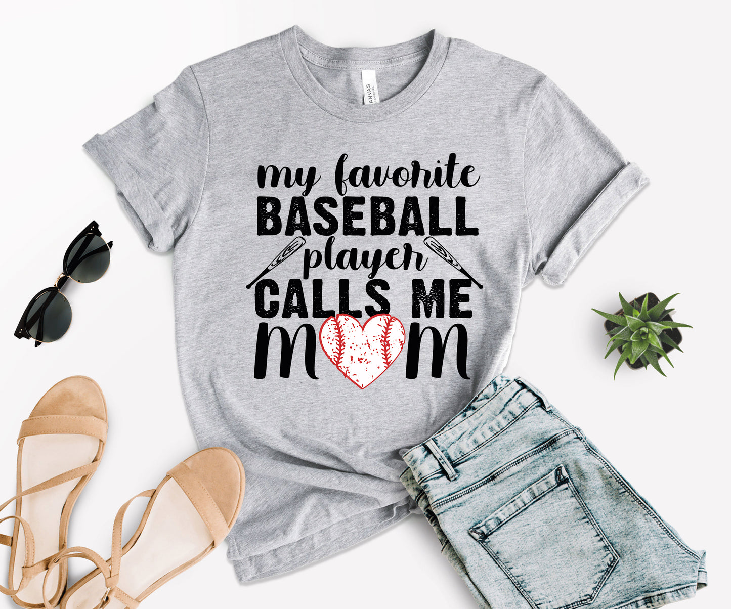 My Favorite Baseball Player Calls Me Mom, Game Day T-Shirt, Baseball Mom T-Shirts-newamarketing