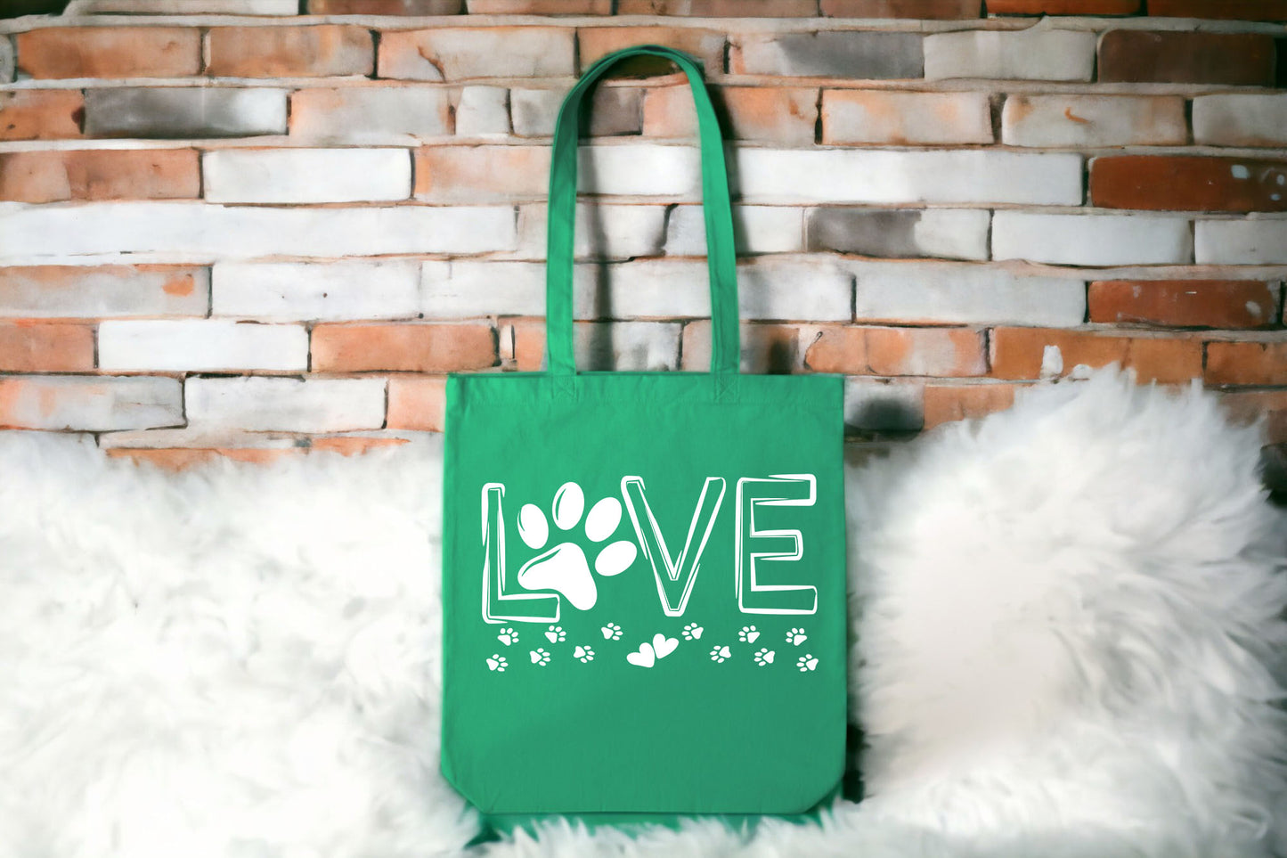 Love Tote Bag, Paw Print Tote Bag, Paw Print Bags-newamarketing