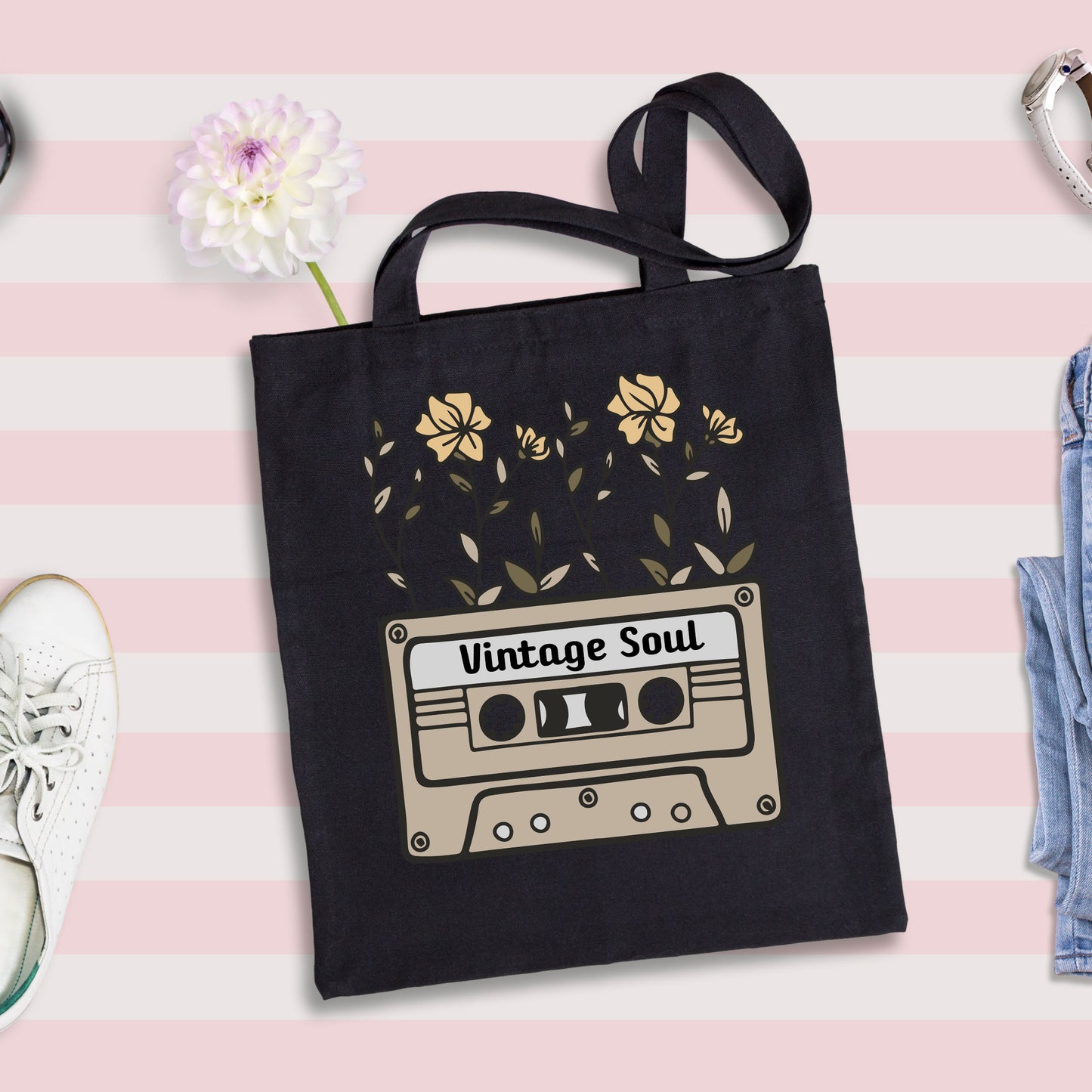 Music Lover Gift, Cassette Tote Bag, Vintage Tote Bags-newamarketing