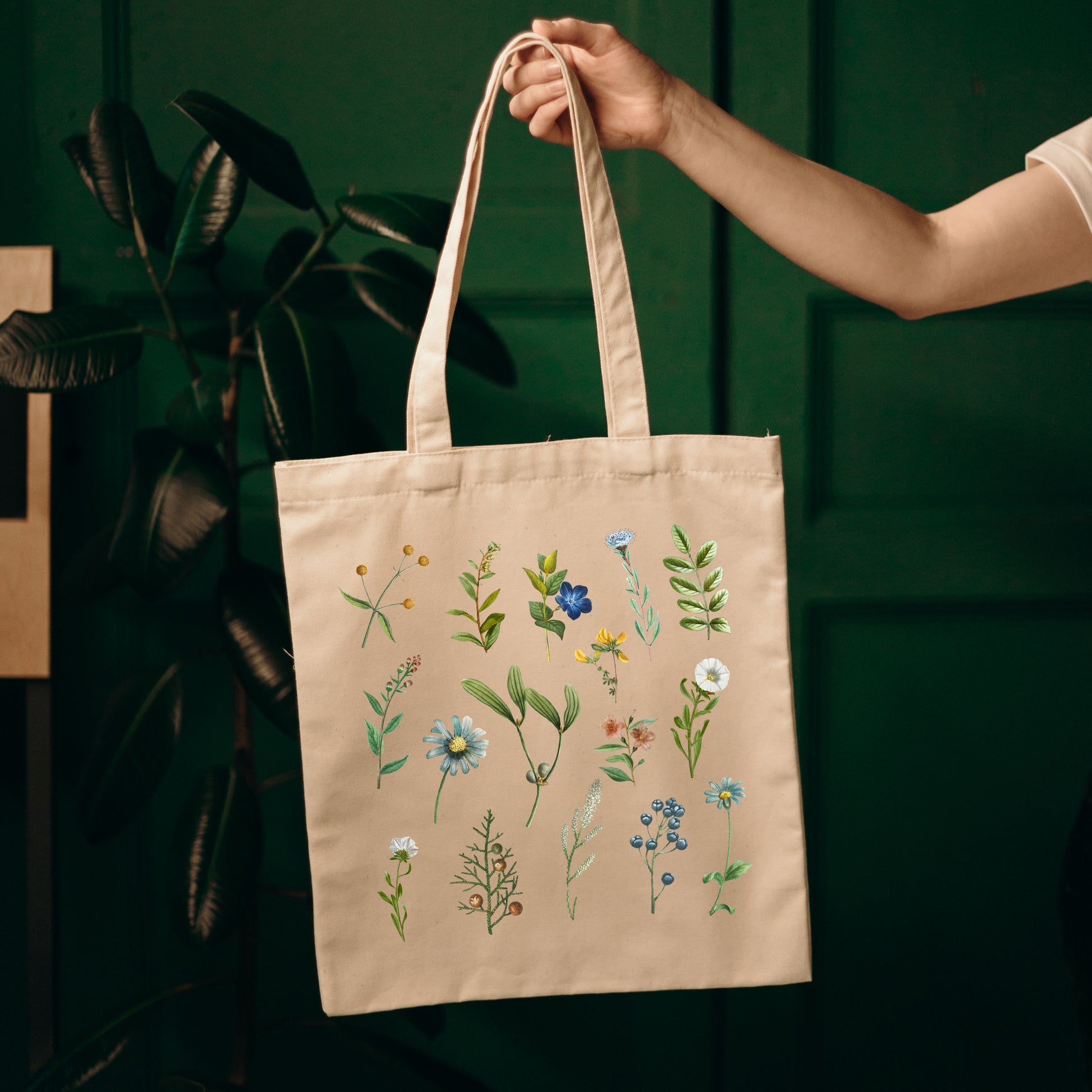 Wildflowers Tote Bag, Floral Tote Bag, Botanical Tote Bag-newamarketing