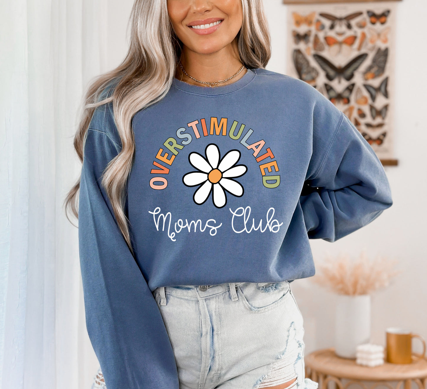 Overstimulated Moms Club Sweatshirt, Vintage Comfort Colors, Comfort Colors Sweatshirt Hoodie-newamarketing