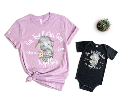 Our First Mother's Day Shirt, Elephant Mom Shirt, Mother's Day Matching Shirt-newamarketing