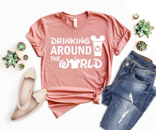 Drinking Around the World Disney Shirt, Coffee Lover T-shirt, Disneyland Shirt-newamarketing