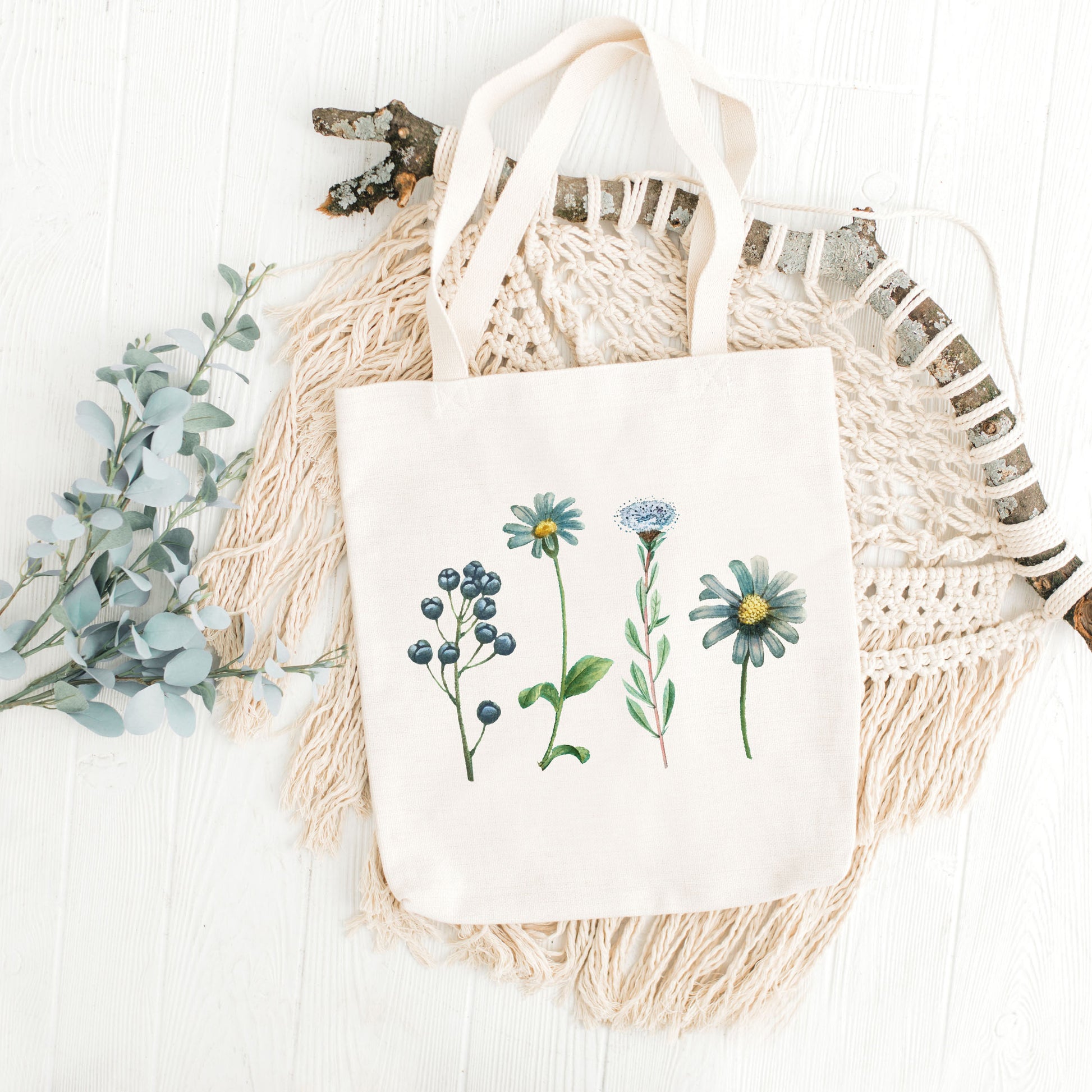 Floral Tote Bag, Tote Bag Flower Design, Cute Flower Tote Bag-newamarketing