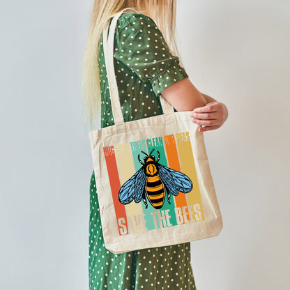 Save The Bees Tote Bag, Canvas Tote Bag, Bee Tote-newamarketing