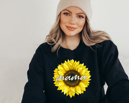 Sunflower Hoodie, Floral Mama Sweatshirt, Sunflower Sweatshirt-newamarketing