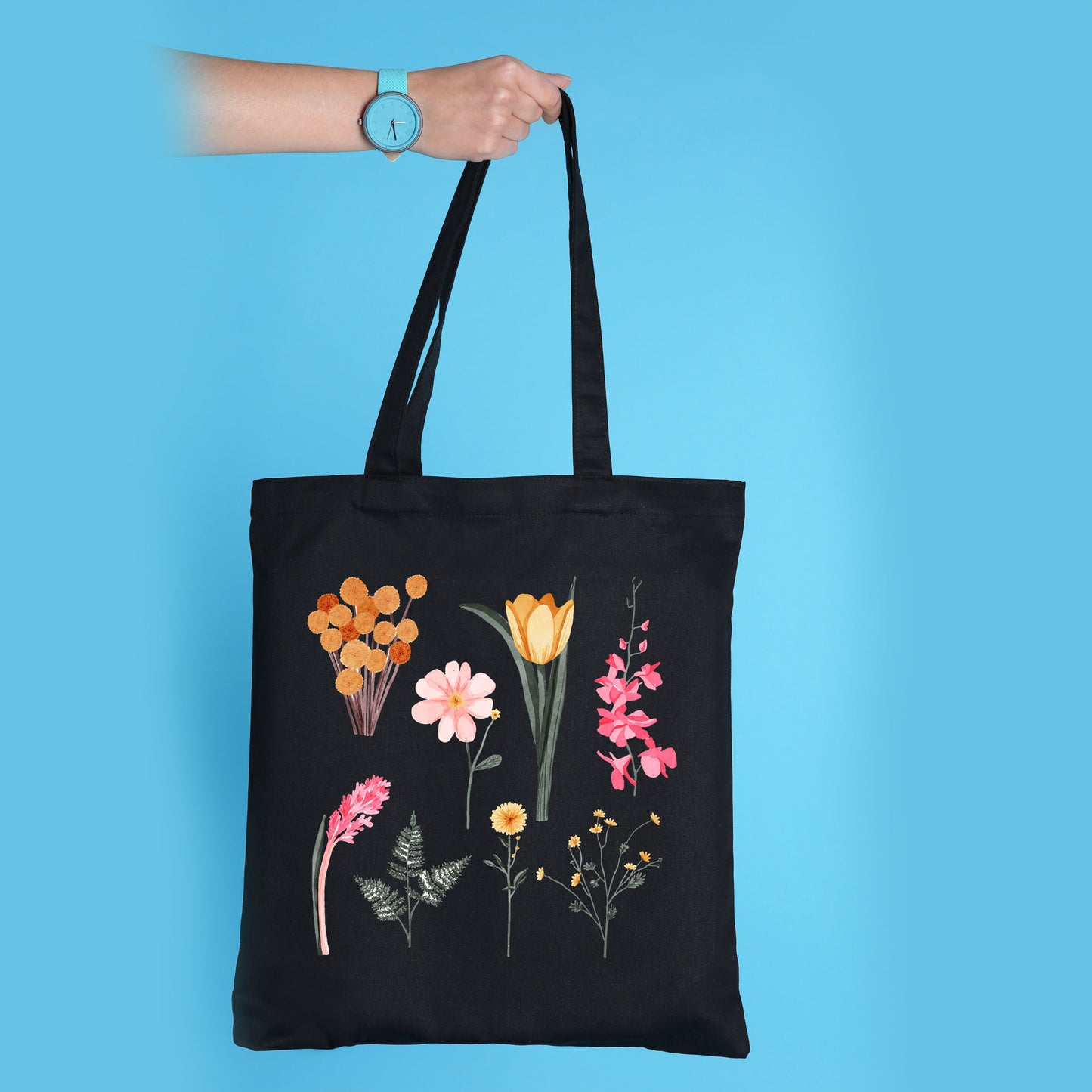 Wildflower Tote Bag, Watercolor Tote Bag, Floral Tote Bag-newamarketing