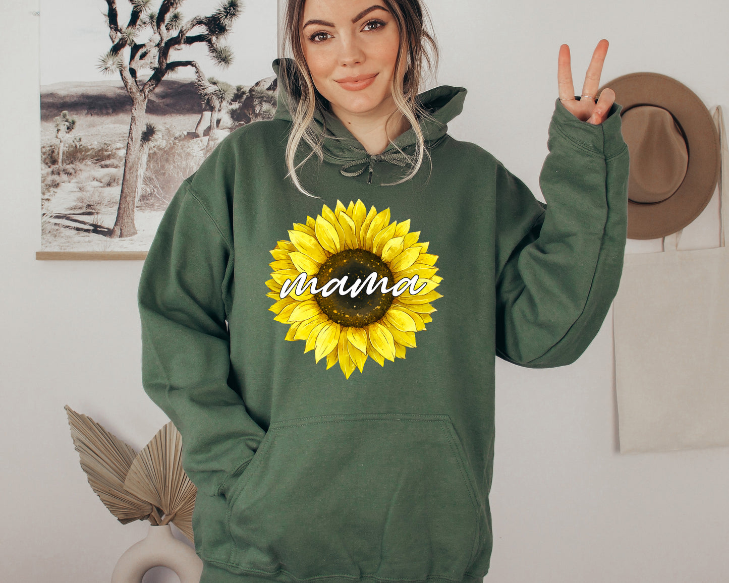 Sunflower Hoodie, Floral Mama Sweatshirt, Sunflower Sweatshirt-newamarketing