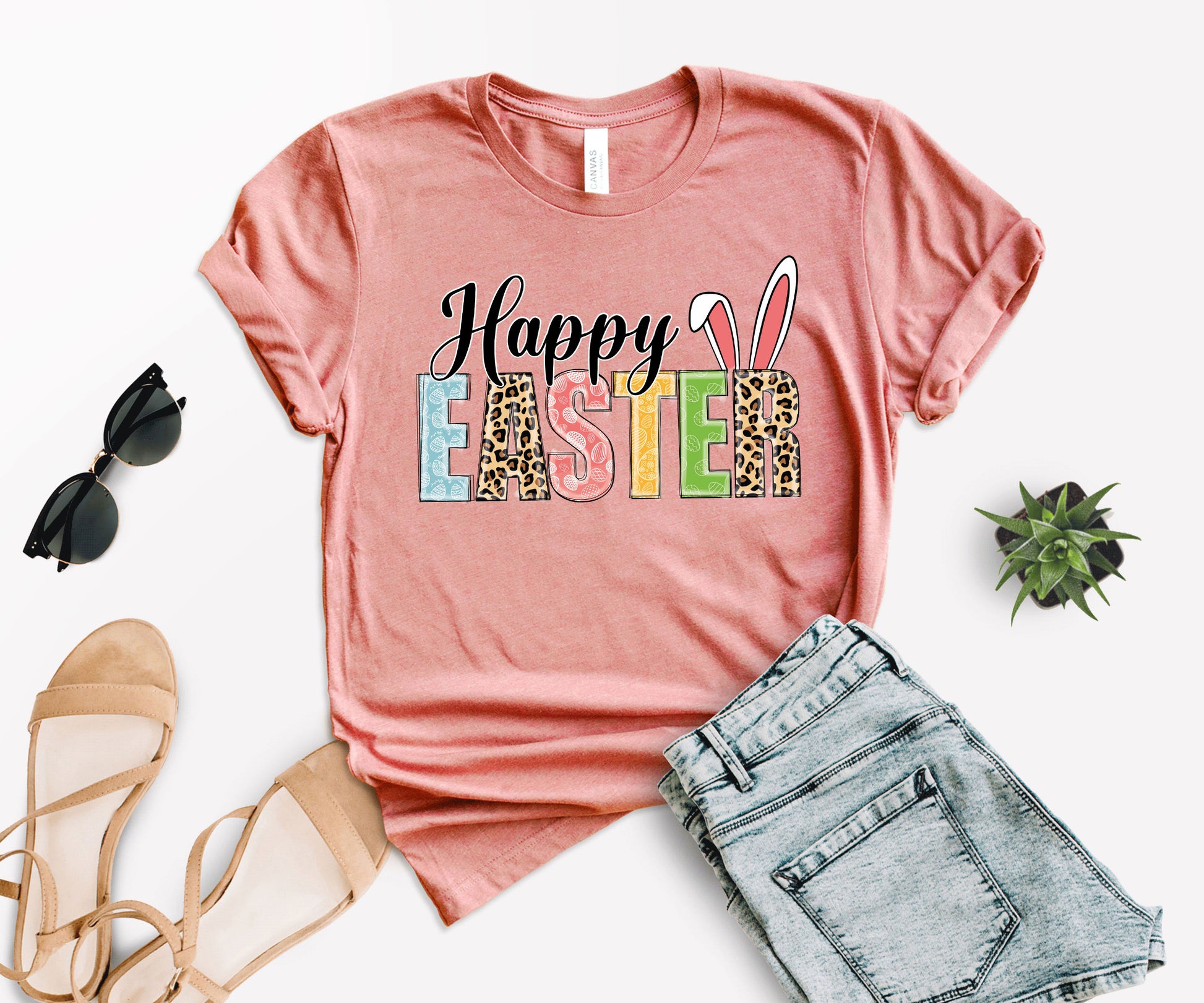 Happy Bunny Shirts, Happy Easter T-Shirt, Leopard Bunny Shirt-newamarketing