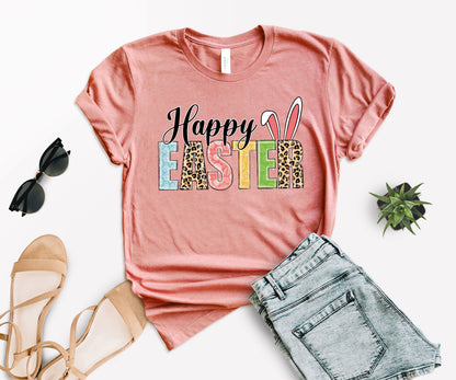 Happy Bunny Shirts, Happy Easter T-Shirt, Leopard Bunny Shirt-newamarketing