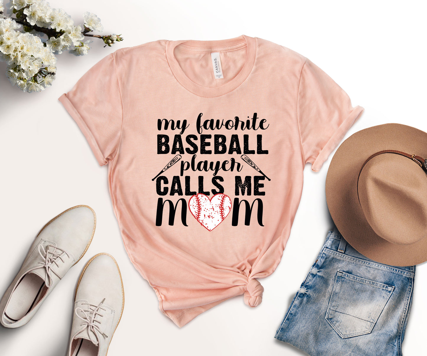 My Favorite Baseball Player Calls Me Mom, Game Day T-Shirt, Baseball Mom T-Shirts-newamarketing