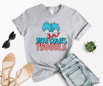 Here Comes Trouble Shirt, Thing 1 Thing 2 T-Shirt, Reading Lovers Gifts-newamarketing