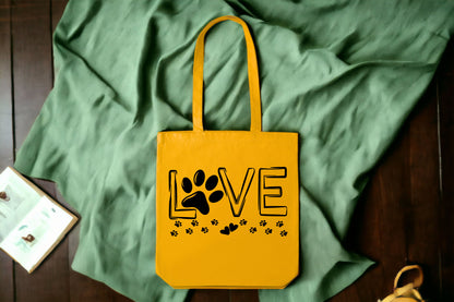 Love Tote Bag, Paw Print Tote Bag, Paw Print Bags-newamarketing