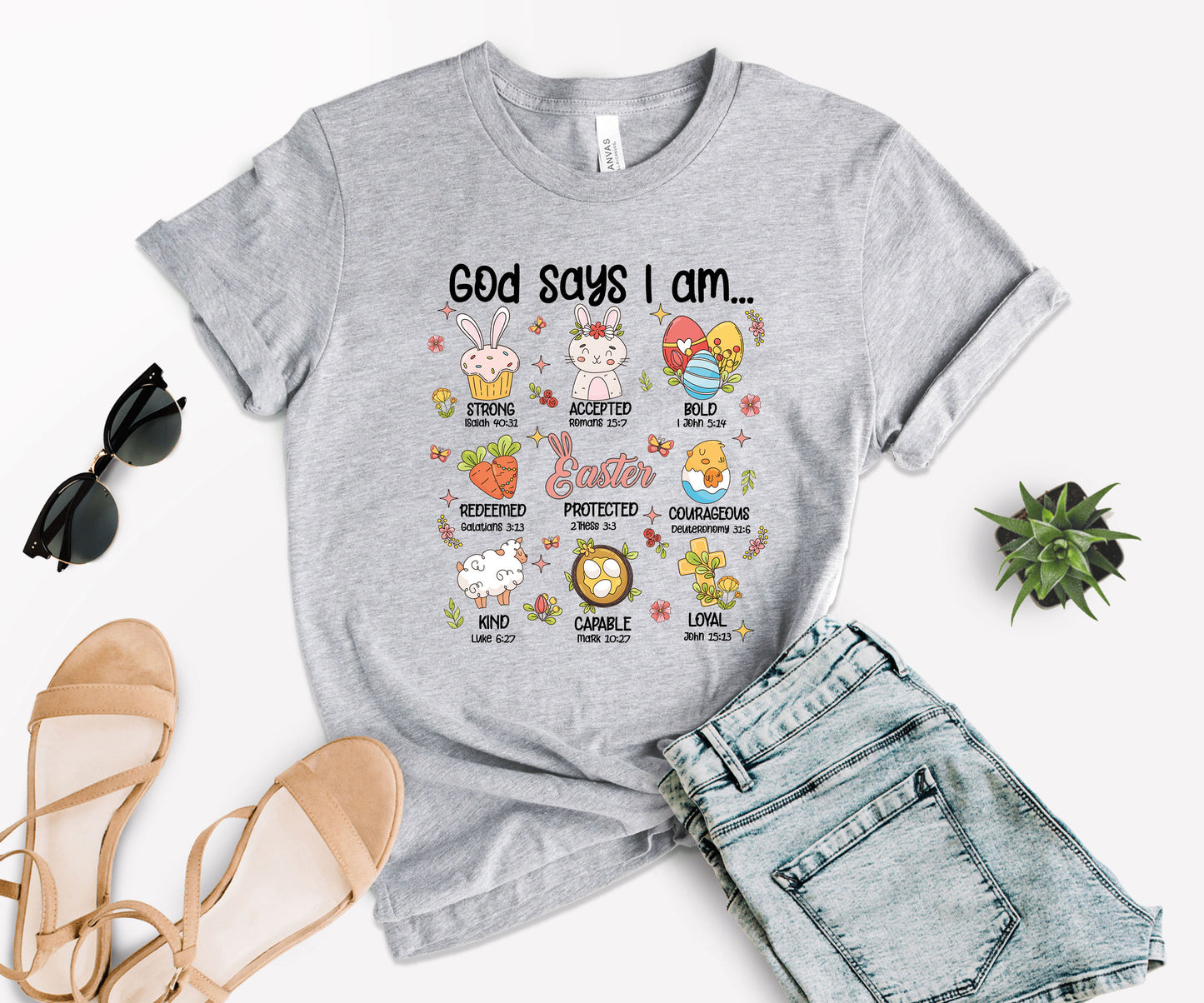 God Says I Am Shirt, Christian Easter T-Shirt, Easter Teacher Shirt-newamarketing