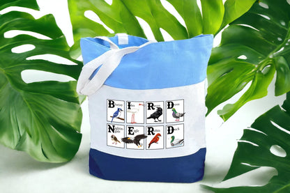 Bird Tote Bag, Bird Nerd Gifts, Tri Color Tote Bag