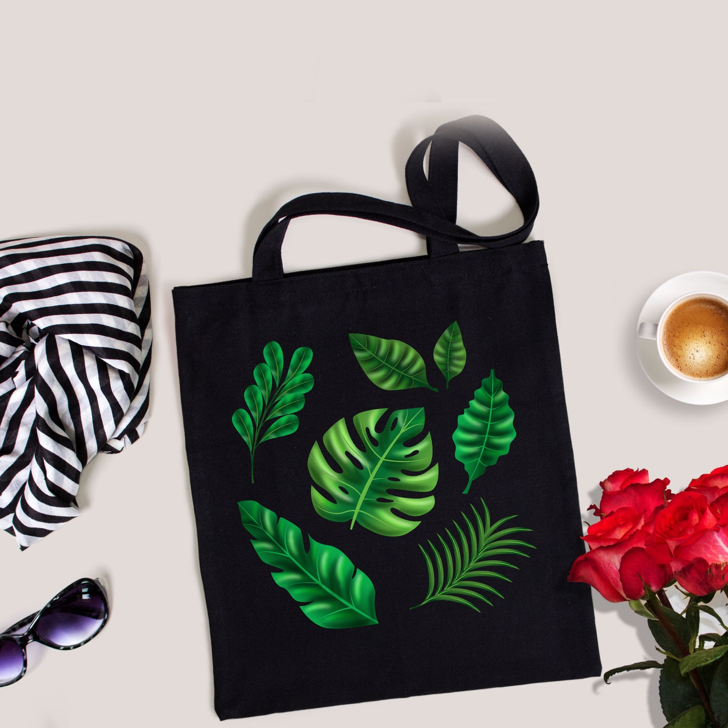 Palm Leaves Bag, Tropical Tote Bag, 7 Leaves Tote Bag-newamarketing