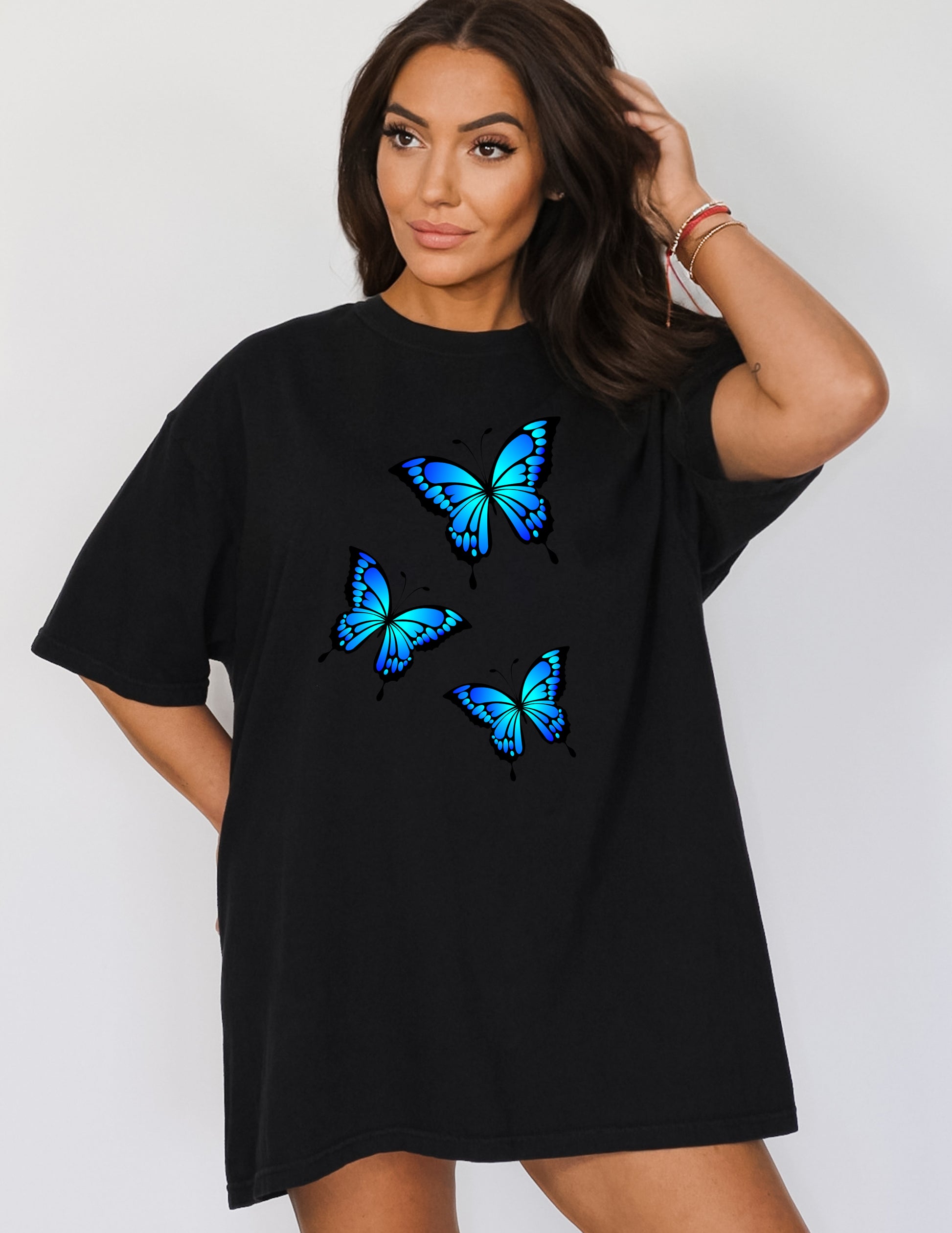 Comfort Color T-Shirts, Butterfly Shirt, Blue Butterfly Shirt-newamarketing