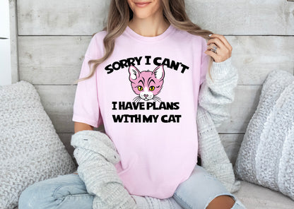 Cat Lover Shirt, Cat Mom Shirt, Sorry I Have Plans with My Cat-newamarketing