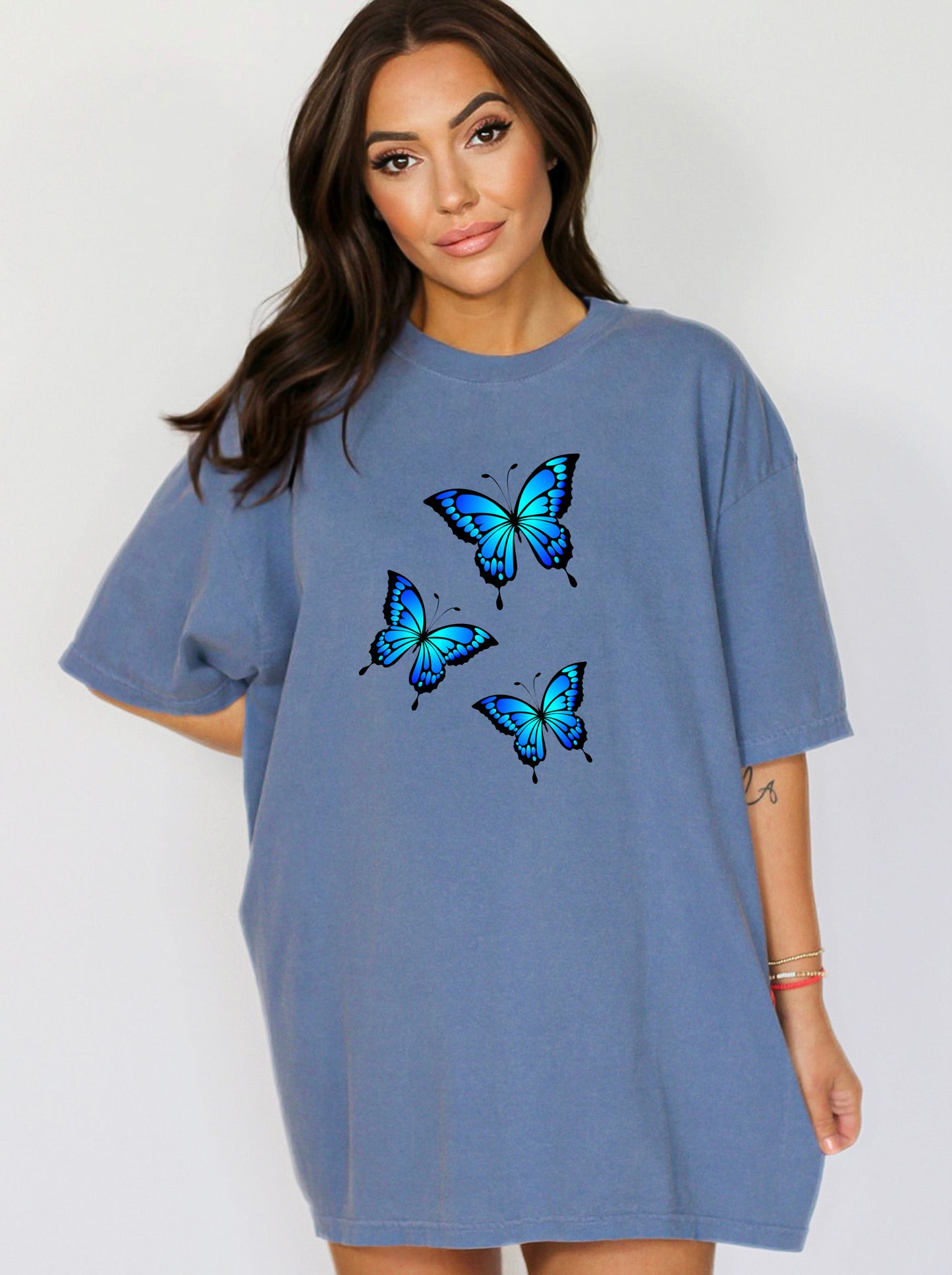 Comfort Color T-Shirts, Butterfly Shirt, Blue Butterfly Shirt-newamarketing