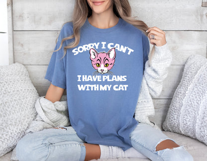 Cat Lover Shirt, Cat Mom Shirt, Sorry I Have Plans with My Cat-newamarketing