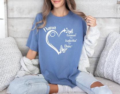 Nana Personalized Shirts, Grandma Heart Shirt, Custom Grandma Shirt-newamarketing