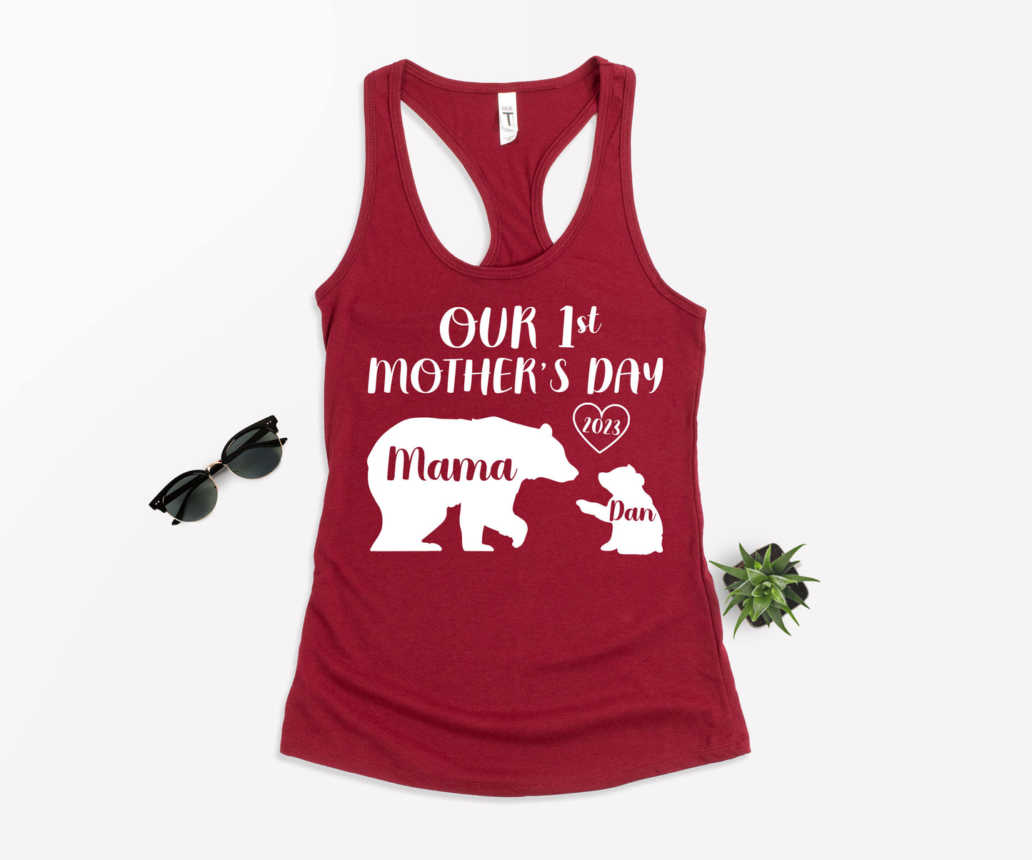 Our 1st Mother's Day Shirt, Mama Bear Shirt with Kids Name, Custom Mom Shirt