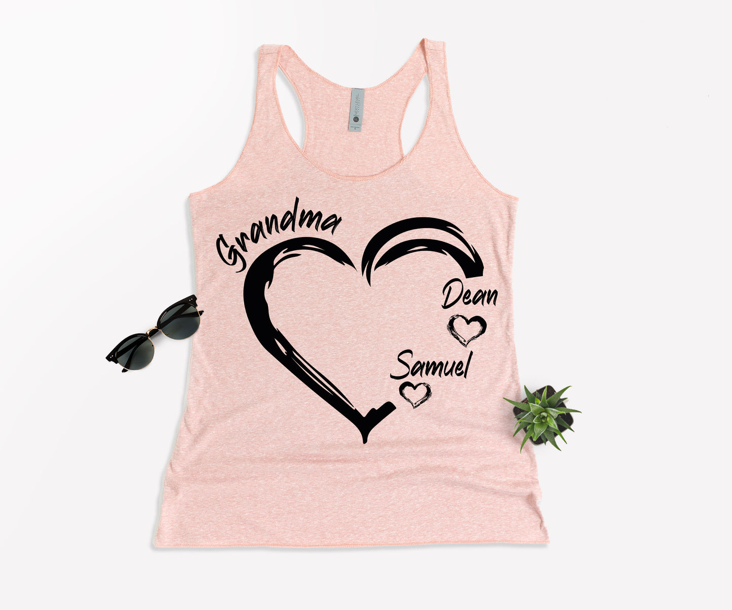 Grandma Heart Shirt, Grandkids Name Shirt, Custom Grandma Shirt-newamarketing