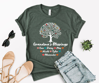 Custom Grandma Shirt with Grandkids Names, Grandma Tree Shirt, Grandma Shirt-newamarketing