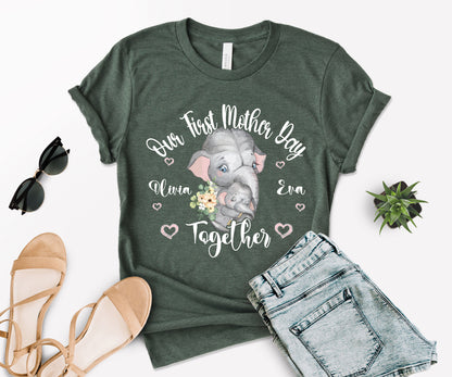 Our First Mother's Day Shirt, Elephant Mom Shirt, Mother's Day Matching Shirt-newamarketing